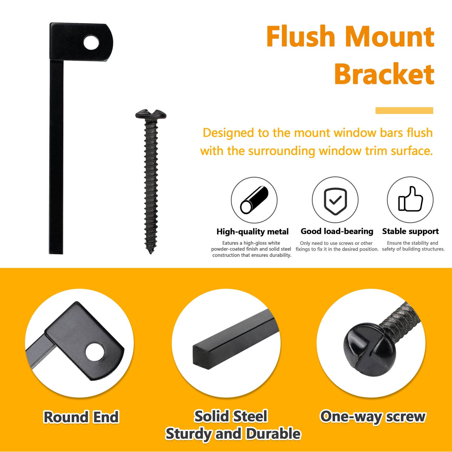 Flush-Mount Window Bar Brackets (4-Pack)